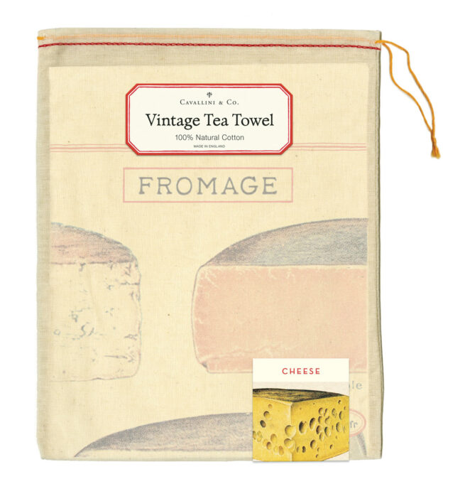 Cavallini Tea Towel - Cheese - Image 2
