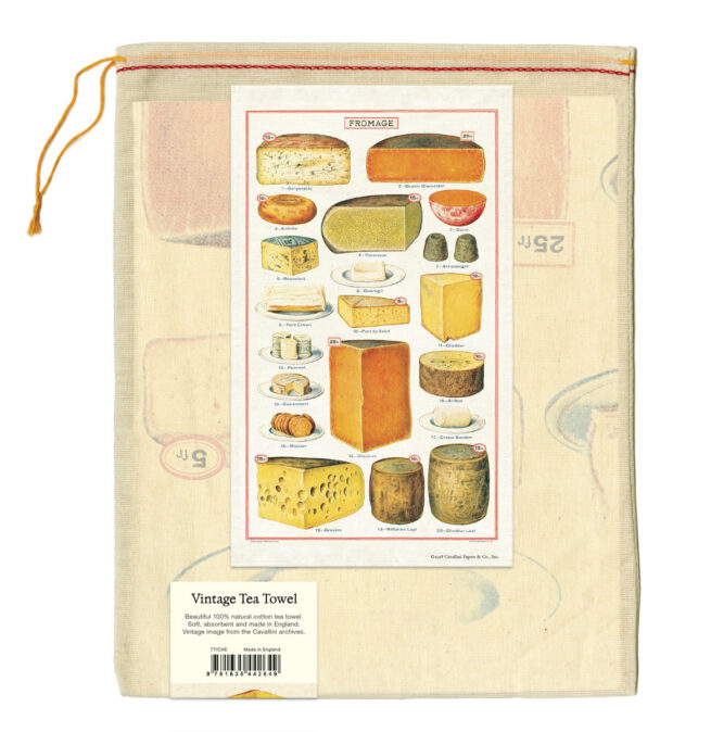 Cavallini Tea Towel - Cheese - Image 3