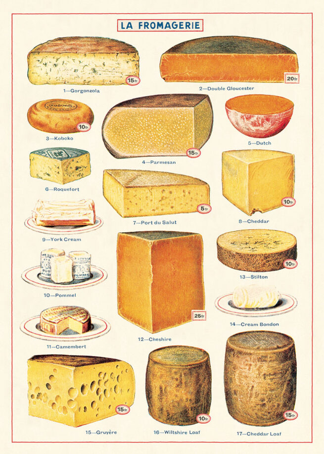 Cavallini Poster/Gift Wrap - Cheese