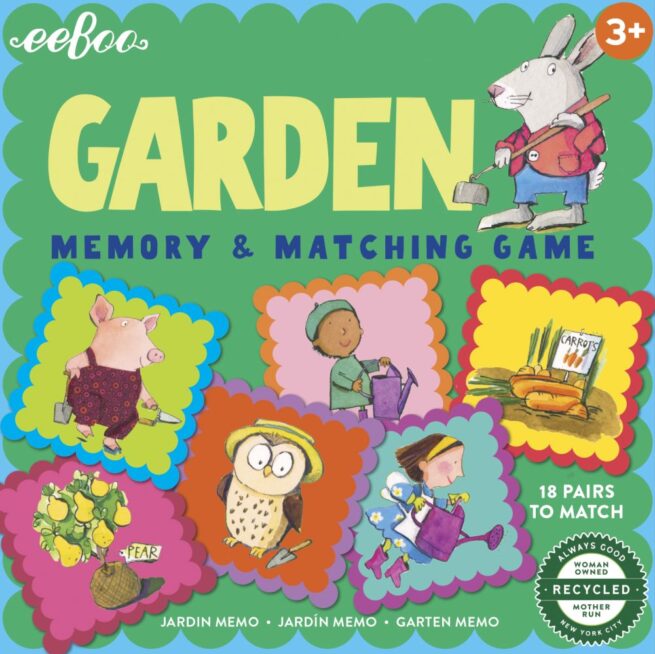 eeBoo Square Memory Game - Garden