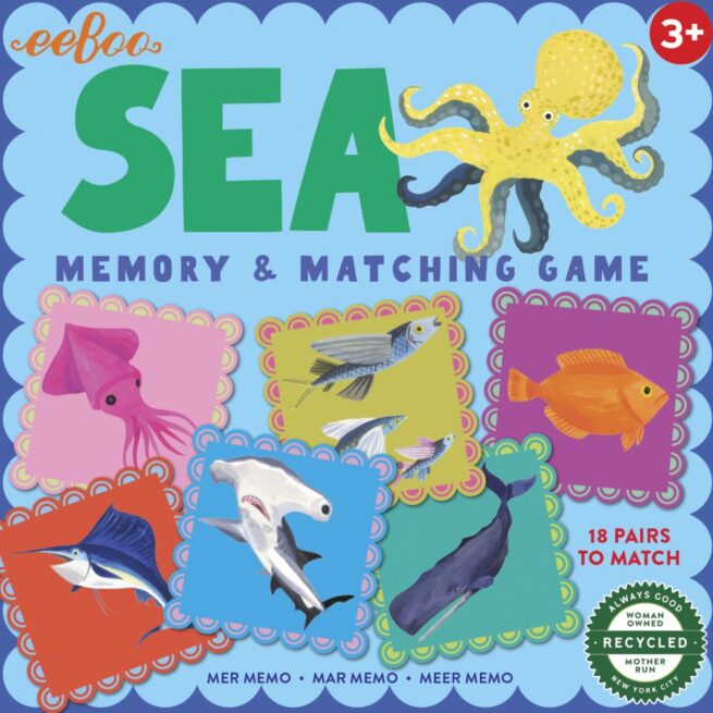 eeBoo Square Memory Game - Sea