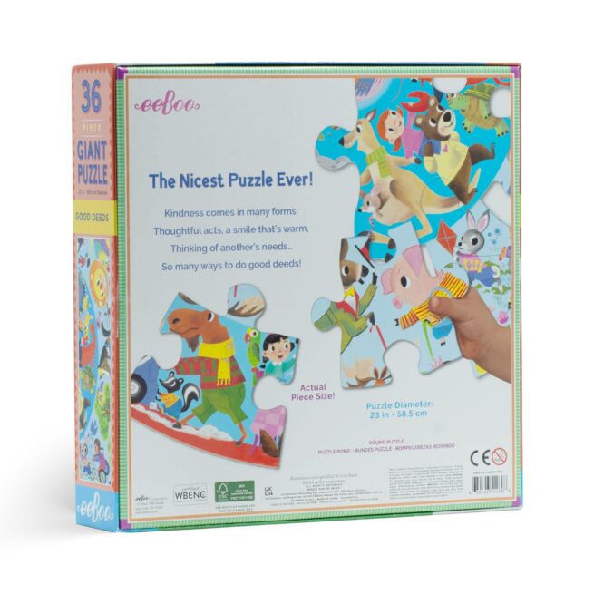 eeBoo 36 Pc Round Puzzle - Good Deeds - Image 2