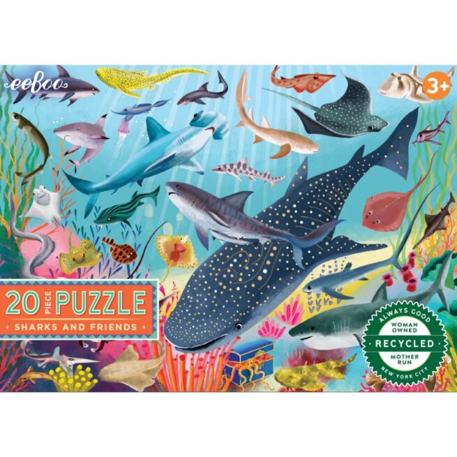 eeBoo 20 Pc Puzzle - Sharks & Friends