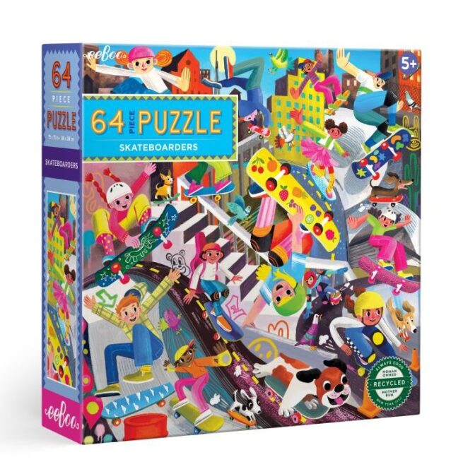 eeBoo 64 Pc Puzzle - Skateboarders