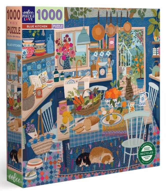 eeBoo 1000 Pc Puzzle - Blue Kitchen