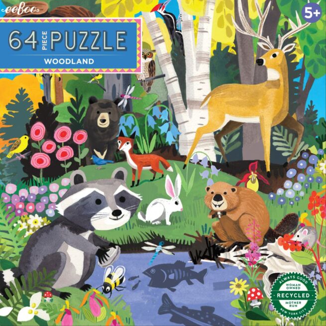 eeBoo 64 Pc Puzzle - Woodland