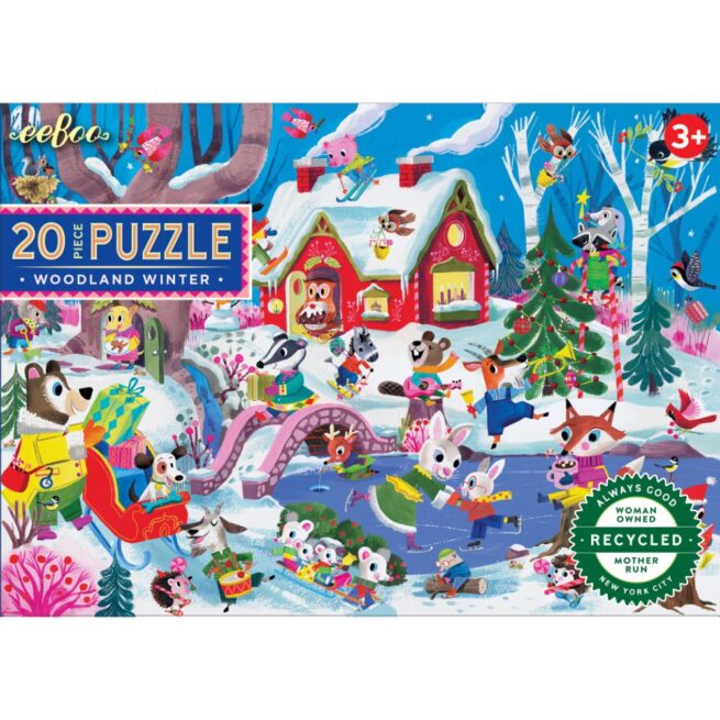 eeBoo 20 Pc Puzzle - Woodland Winter