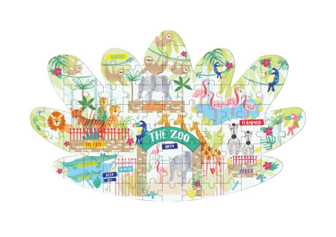 Floss & Rock 80 Pc Shaped Jigsaw Puzzle Zoo - Image 2