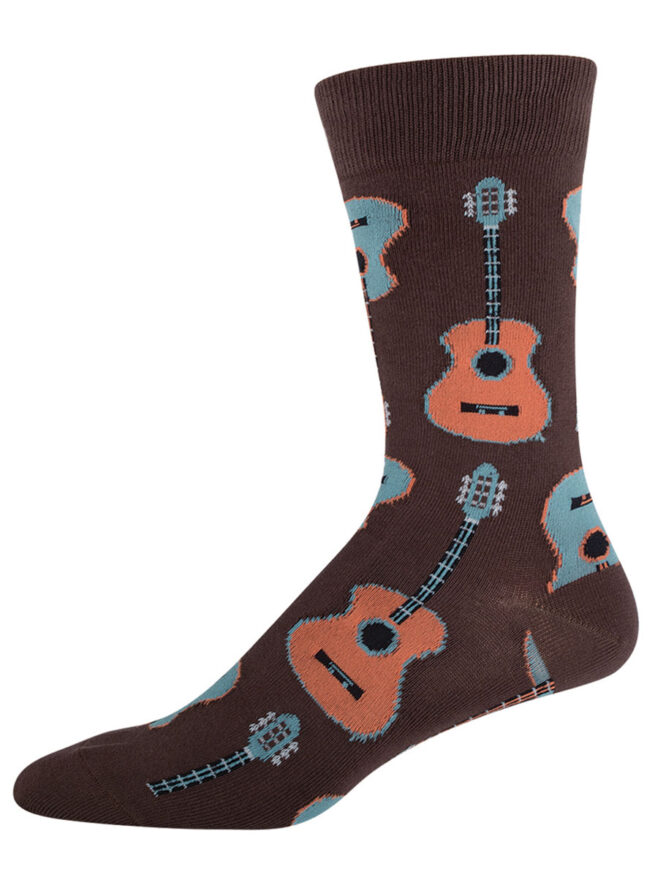 Socksmith Mens Socks - Guitars Brown