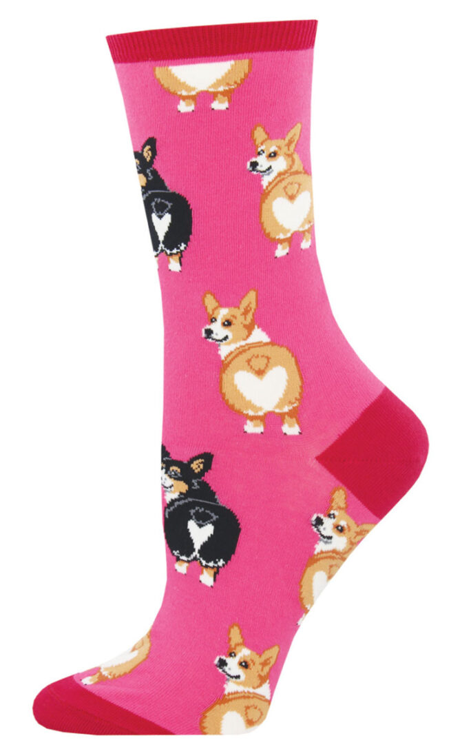 Socksmith Ladies Socks - Corgi Butt Pink