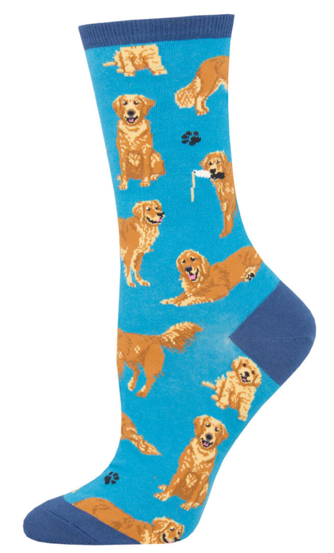 Socksmith Ladies Socks - Golden Retriever - Blue