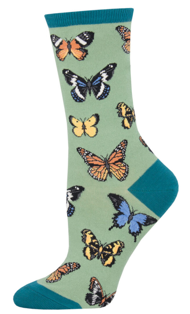 Socksmith Ladies Socks - Majestic Butterfly - Green