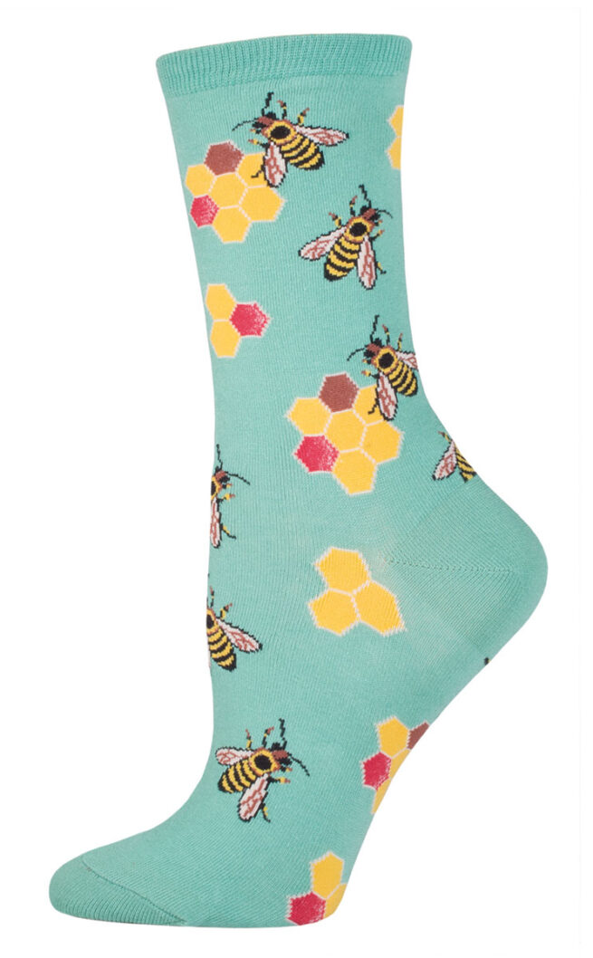Socksmith Ladies Socks - Busy Bees Seafoam