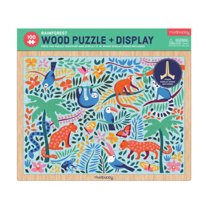 Mudpuppy 100 Pc Wooden Puzzle & Display - On the Move