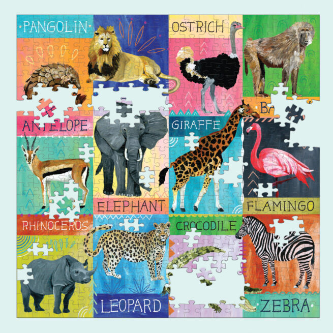 Mudpuppy 500 Pc Puzzle - Painted Safari - Image 3