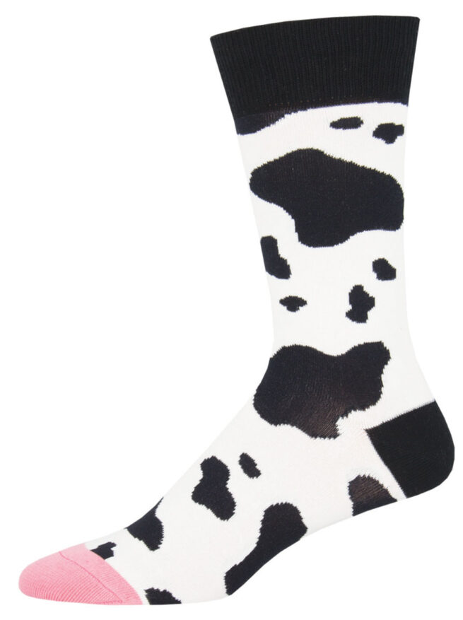Socksmith Mens Socks - MOOOO! White
