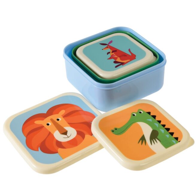 Rex London Snack Box Set of 3 - Colourful Creatures