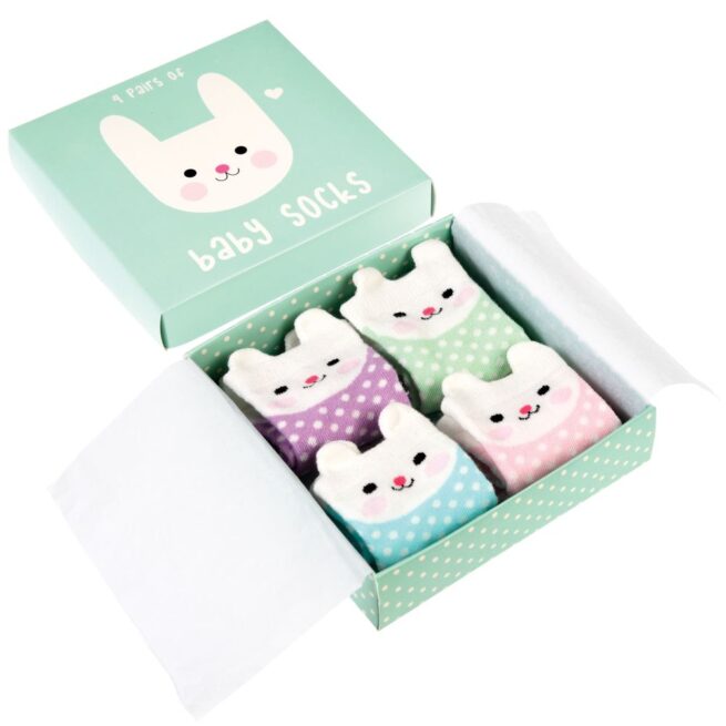 Rex London Baby socks 4 Pairs - Bunny - Image 2