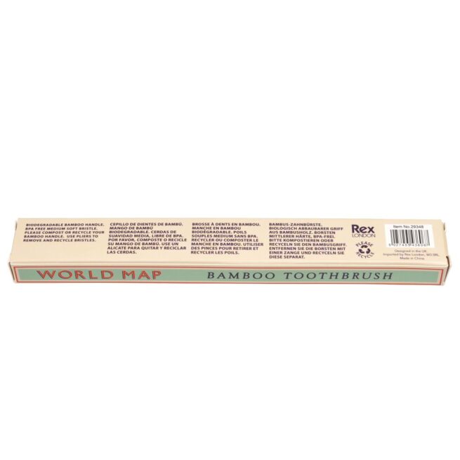Rex London Bamboo Toothbrush - World Map - Image 3