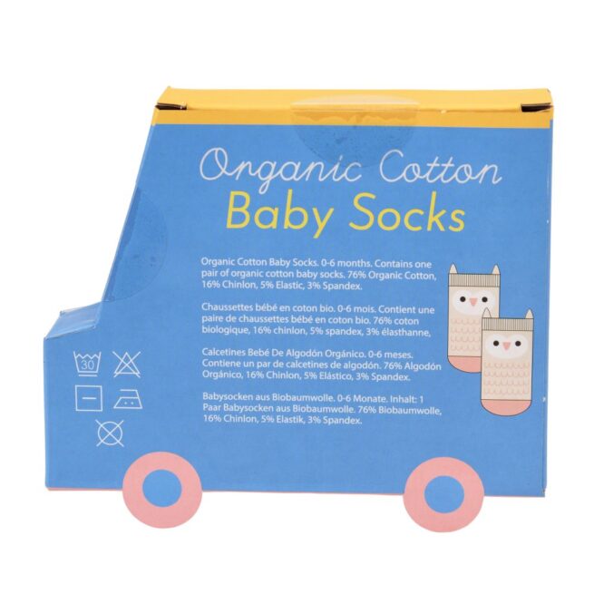 Rex London Pair of Baby Socks - Pink Owl - Image 3