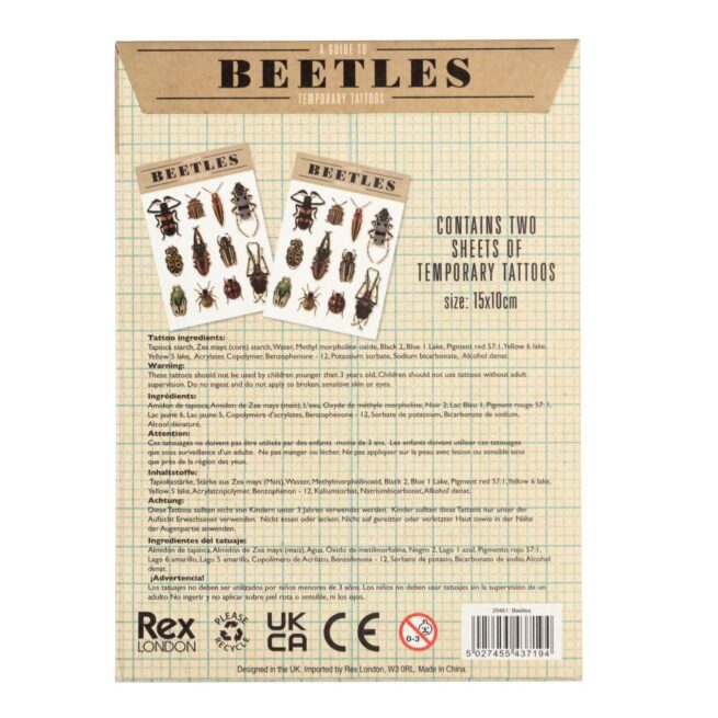 Rex London Temporary Tattoos - Beetles - Image 3