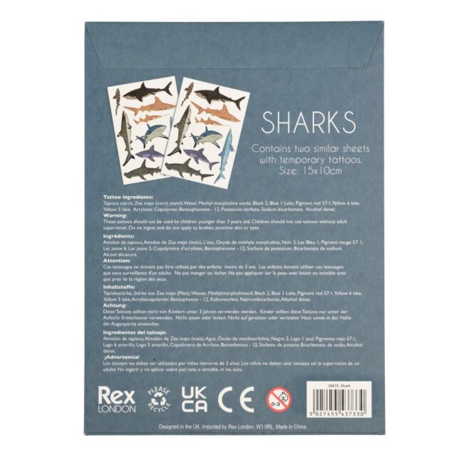 Rex London Temporary Tattoos - Shark - Image 3