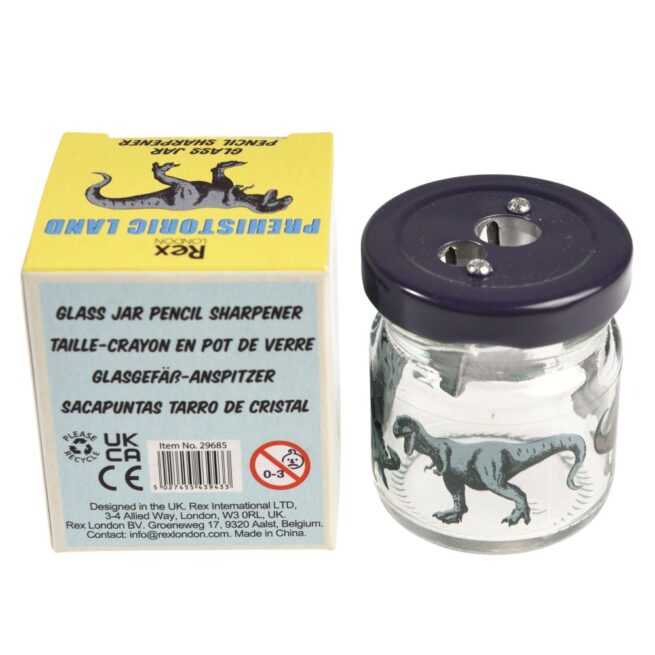 Rex London Glass Jar Pencil Sharpener - Dinosaurs - Image 3