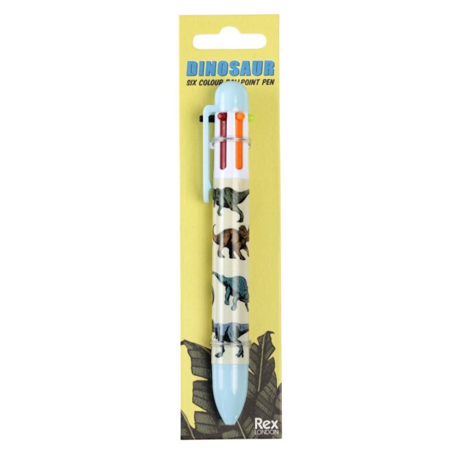 Rex London Six Colour Pen - Dinosaur Prehistoric