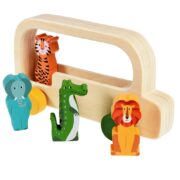 Rex London Wooden Toy - Colourful Creatures Bus - Image 2