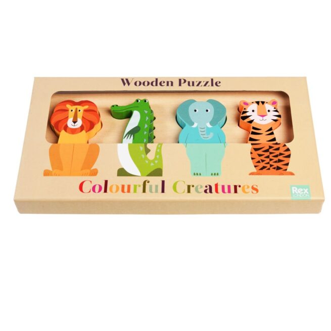 Rex London Wooden Toy - Colourful Creatures Puzzle