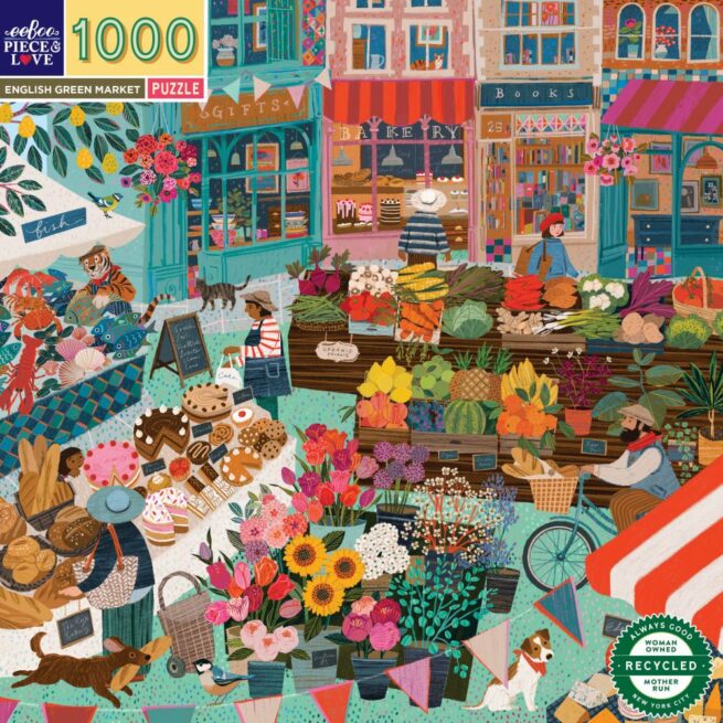 eeBoo 1000 Pc Puzzle - England Green Market
