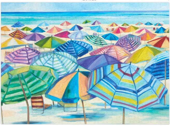 WerkShoppe 1000 Pc Puzzle – Umbrella Beach - Image 3