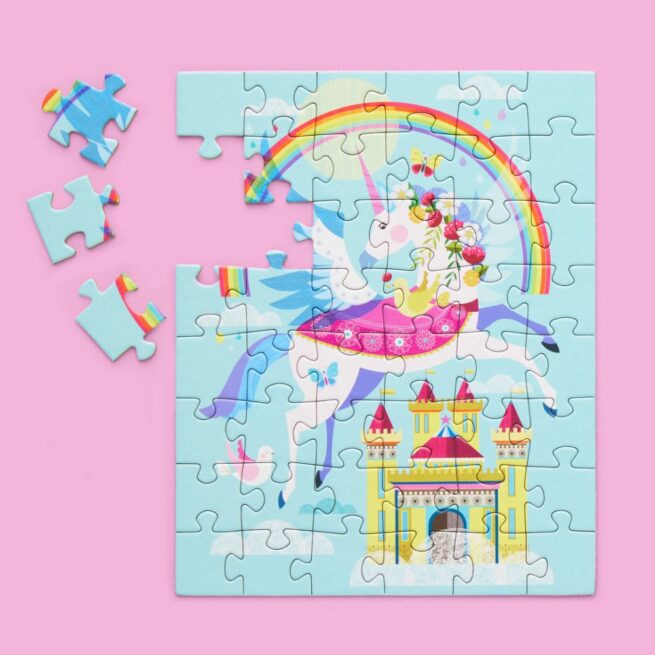 WerkShoppe Snax 48 Pc Puzzle – Rainbow Unicorn - Image 3