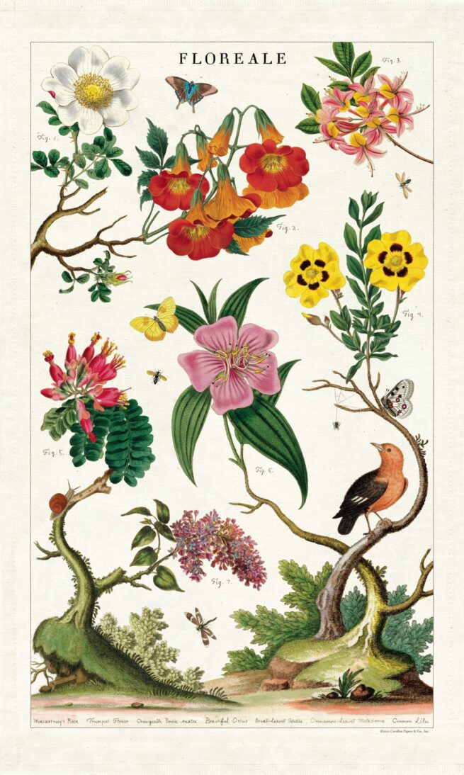 Cavallini Tea Towel - Floreale