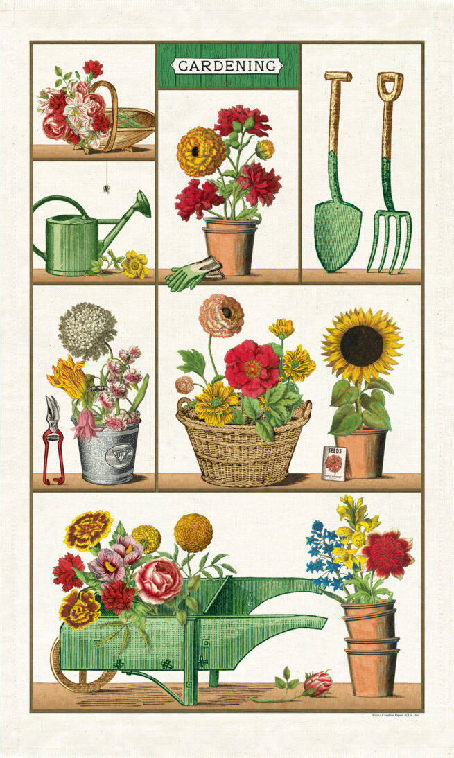 Cavallini Tea Towel - Gardening