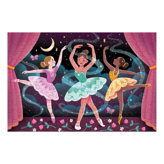 Mudpuppy 100 Pc Glow Puzzle - Moonlight Ballet - Image 2