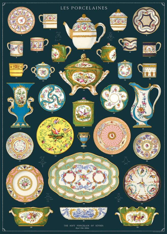 Cavallini Poster/Gift Wrap - Les Porcelains