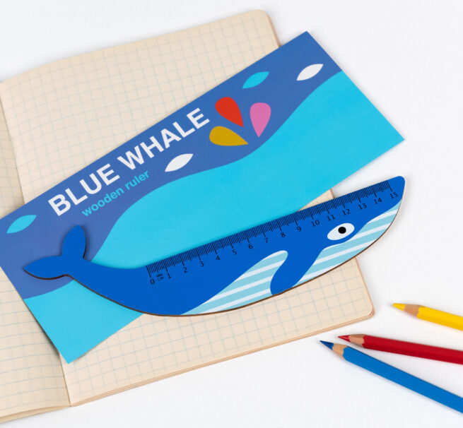 Rex London Wooden Ruler Blue Whale - Image 3