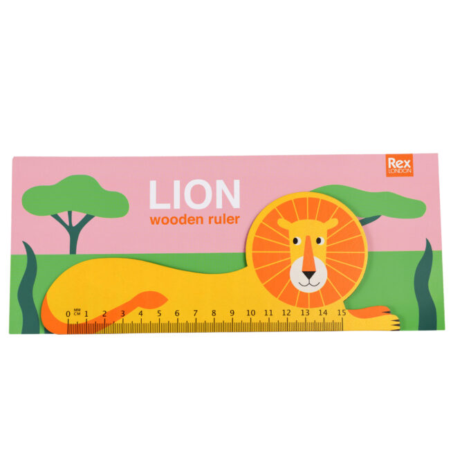 Rex London Wooden Ruler Lion