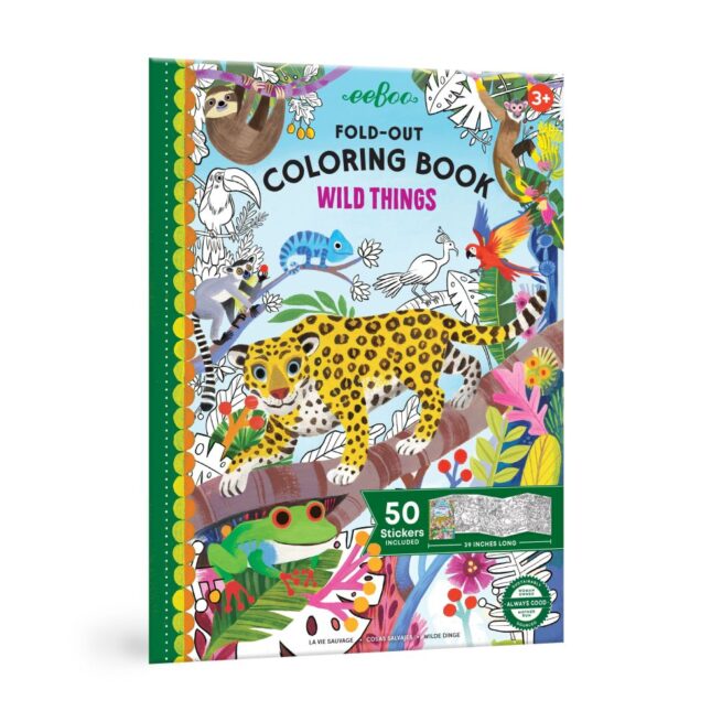 eeBoo Fold Out Colouring Book - Wild Things