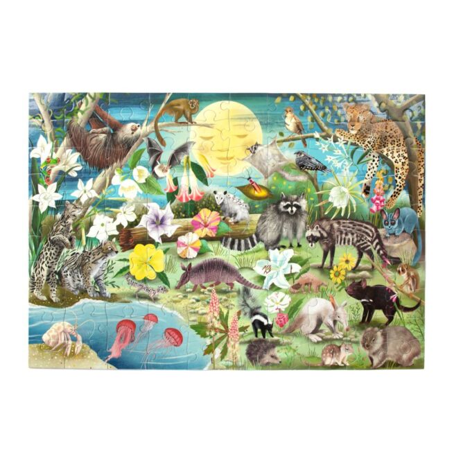 eeBoo 100 Pc Puzzle - Love of Nocturnal Life - Image 2