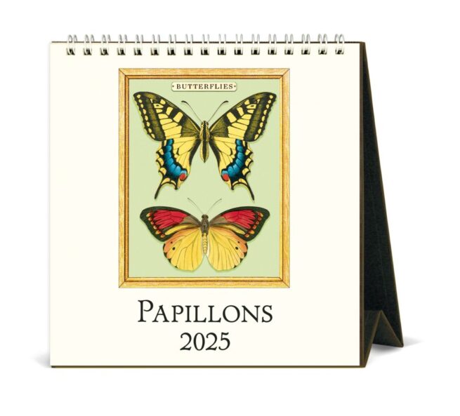 Cavallini 2025 Desk Calendar - Papillons