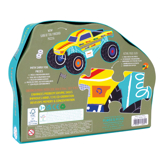 Floss & Rock 20 Pc Shaped Jigsaw Puzzle – Cars - Image 3