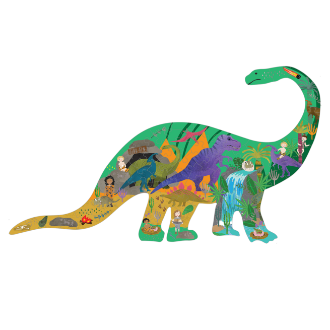 Floss & Rock 80 Pc Shaped Jigsaw Puzzle – Dinosaur - Image 2