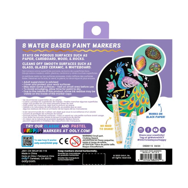 Ooly Markers – ViViD POP Paint! Markers - Metallic/8 - Image 4