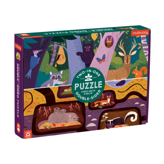 Mudpuppy 100 Pc Double-Sided Puzzle - Forest