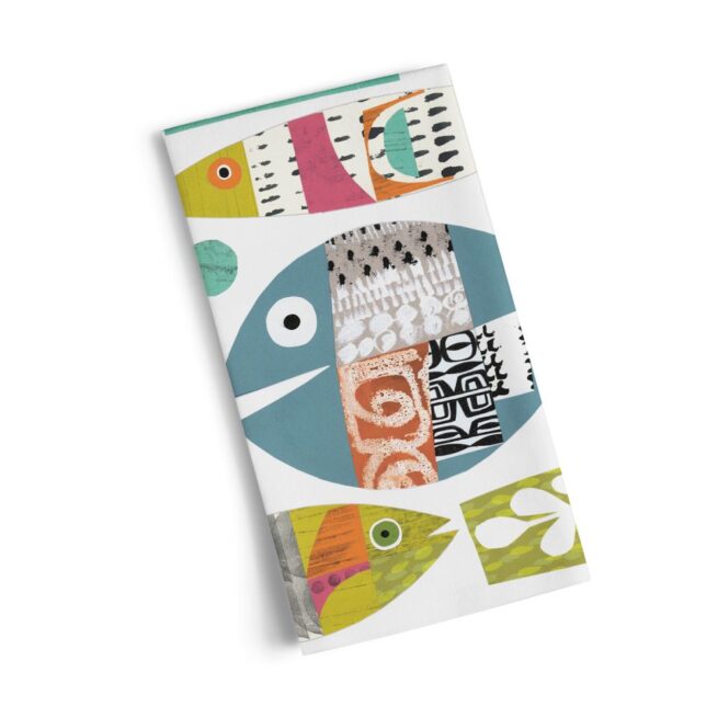 WerkShoppe Cotton Tea Towel – Fish School - Image 2