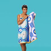 WerkShoppe Large Beach Towel – Greek Key Tiles - Image 4