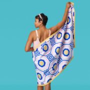 WerkShoppe Large Beach Towel – Greek Key Tiles - Image 5