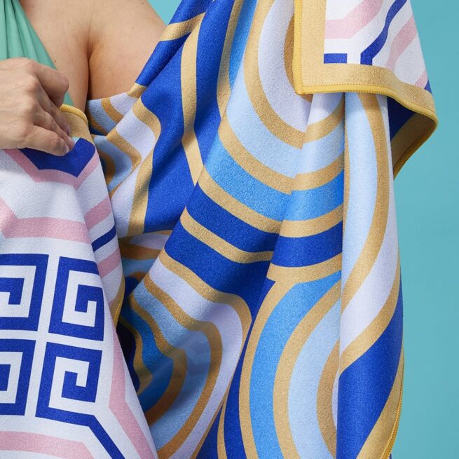 WerkShoppe Large Beach Towel – Greek Key Tiles - Image 6